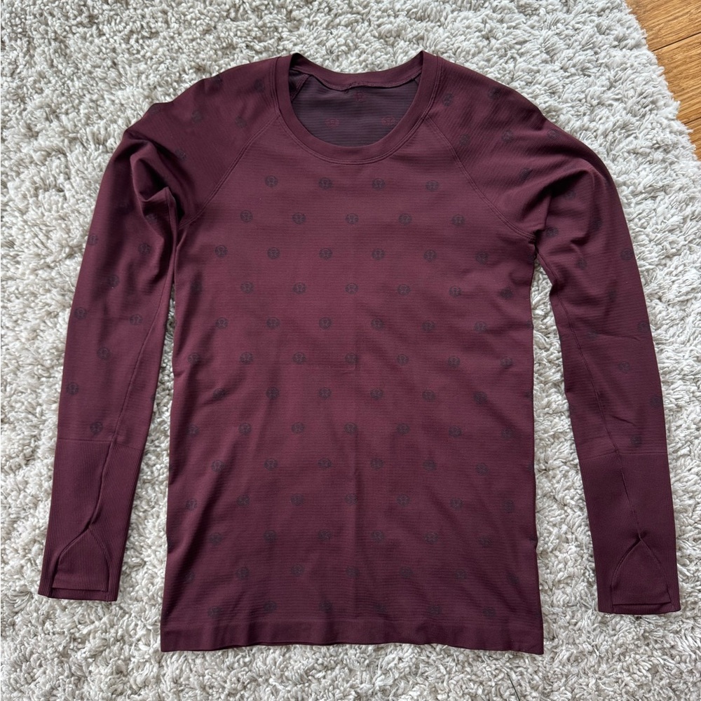Lululemon LOGO Swiftly Burgundy Sz 8